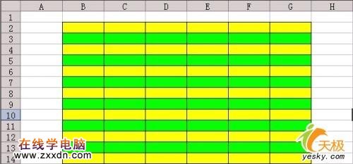 也谈Excel表格行与列交叉着色的实现